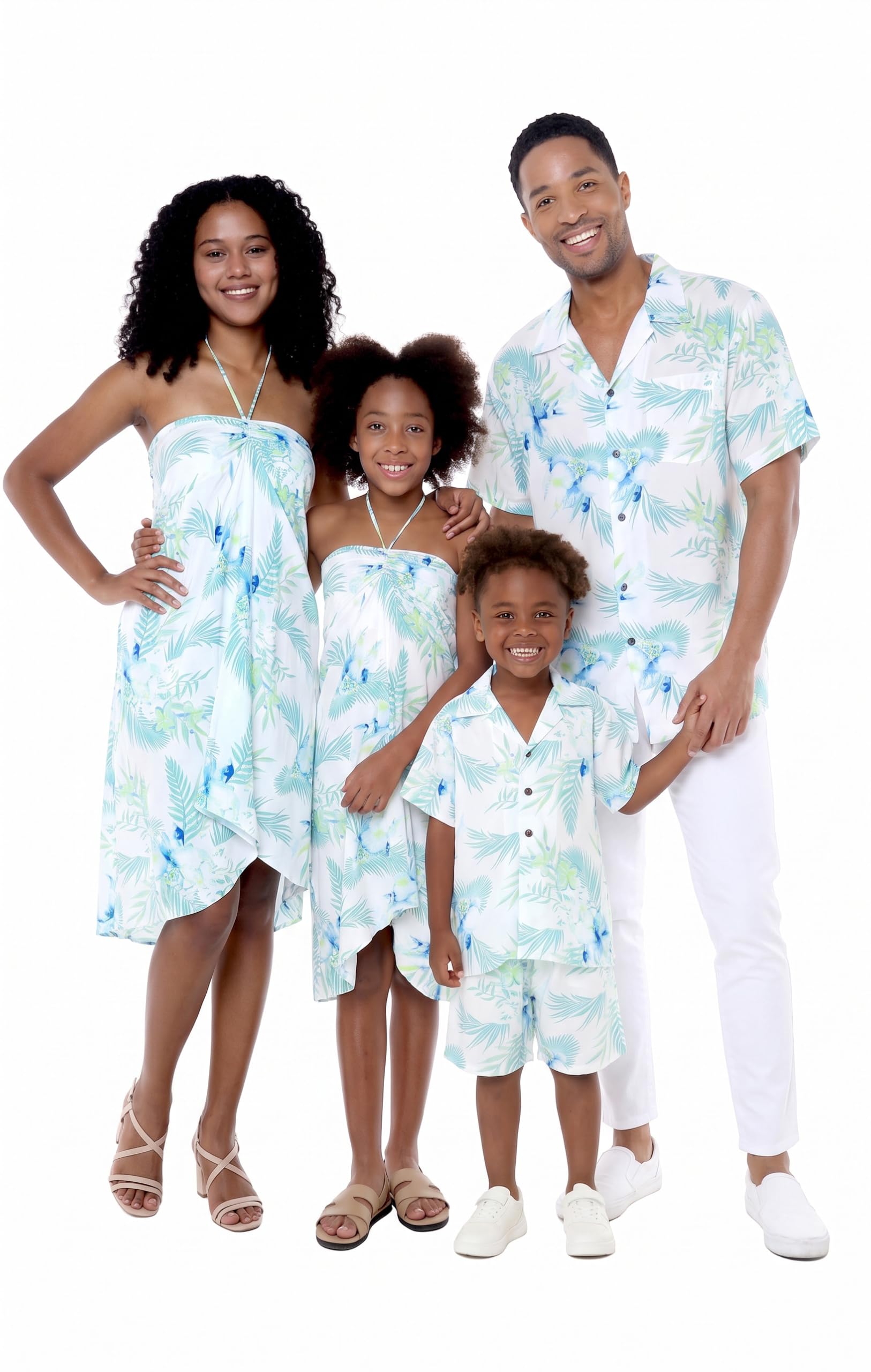 Hawaii Hangover Family Matching Hawaiian Clothes, Orchid Breeze White