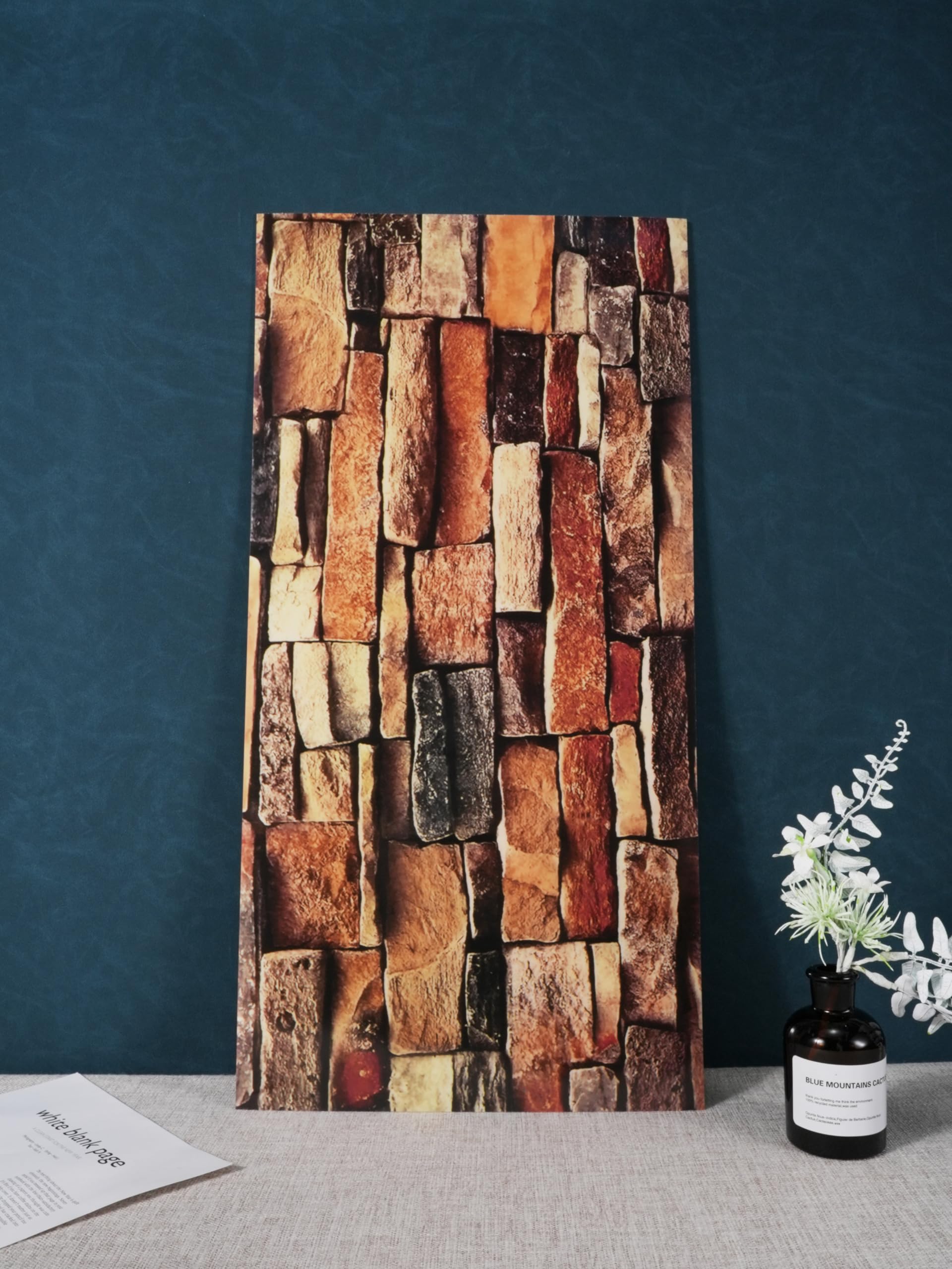 SV COLLECTIONSRed & Grey Vinatge Walltiles for Renovation & Decor | 10 Pieces (1 Pieces Size = 30X60CM - 11.8” X 23.6”INCHES) Home Living Room Bedroom Kitchen Stylish Walls