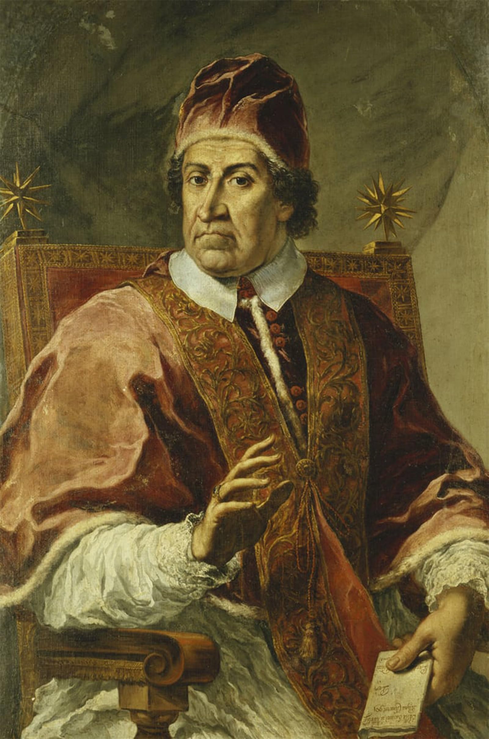 ARTXLXXBN Famous Painting Canvas Artwork Graffiti Print Portrait of Pope Clement Xi by Pier Leone Ghezzi Portrait Canvas Image for Home Decor 60x90cm