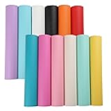 Picheng Solid Faux Leather Sheets: Macaron Jelly Candy Assorted Leather Sheets 12pcs/Set 8.2