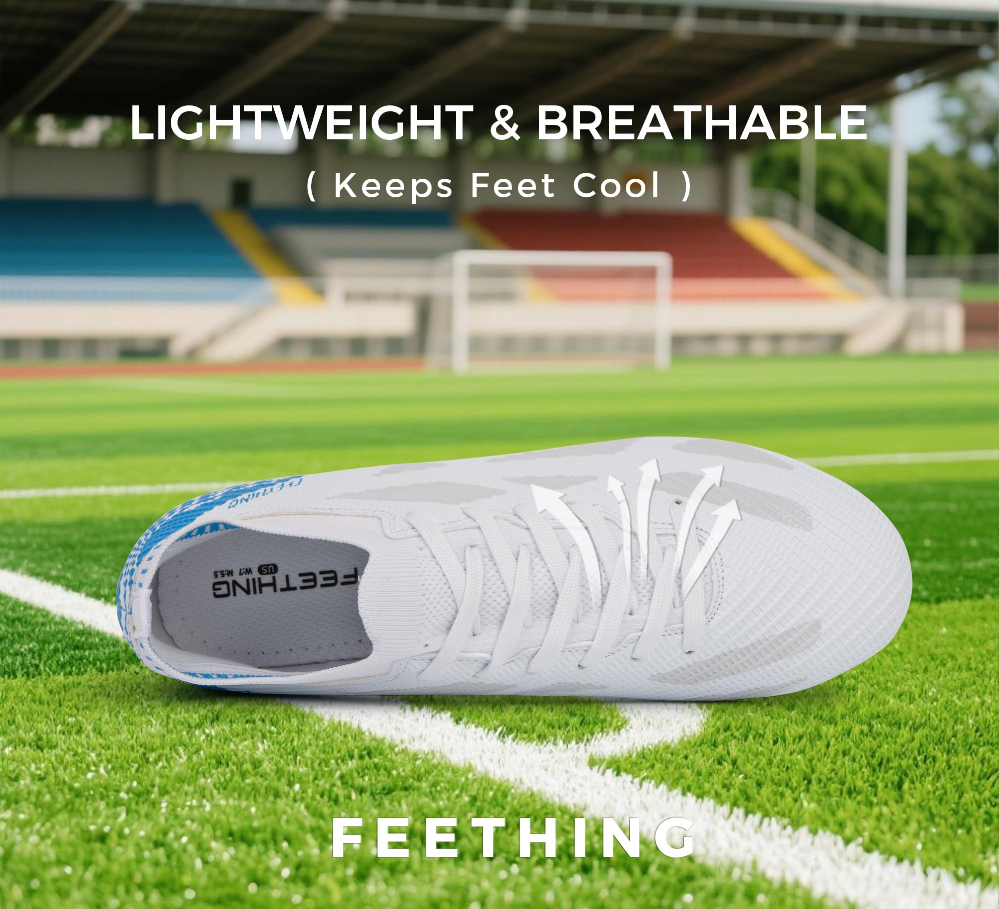Womens Soccer Cleats Firm Ground Outdoor Athletic Football Boots Lightweight Soccer Shoes for Youth Girls — view 4