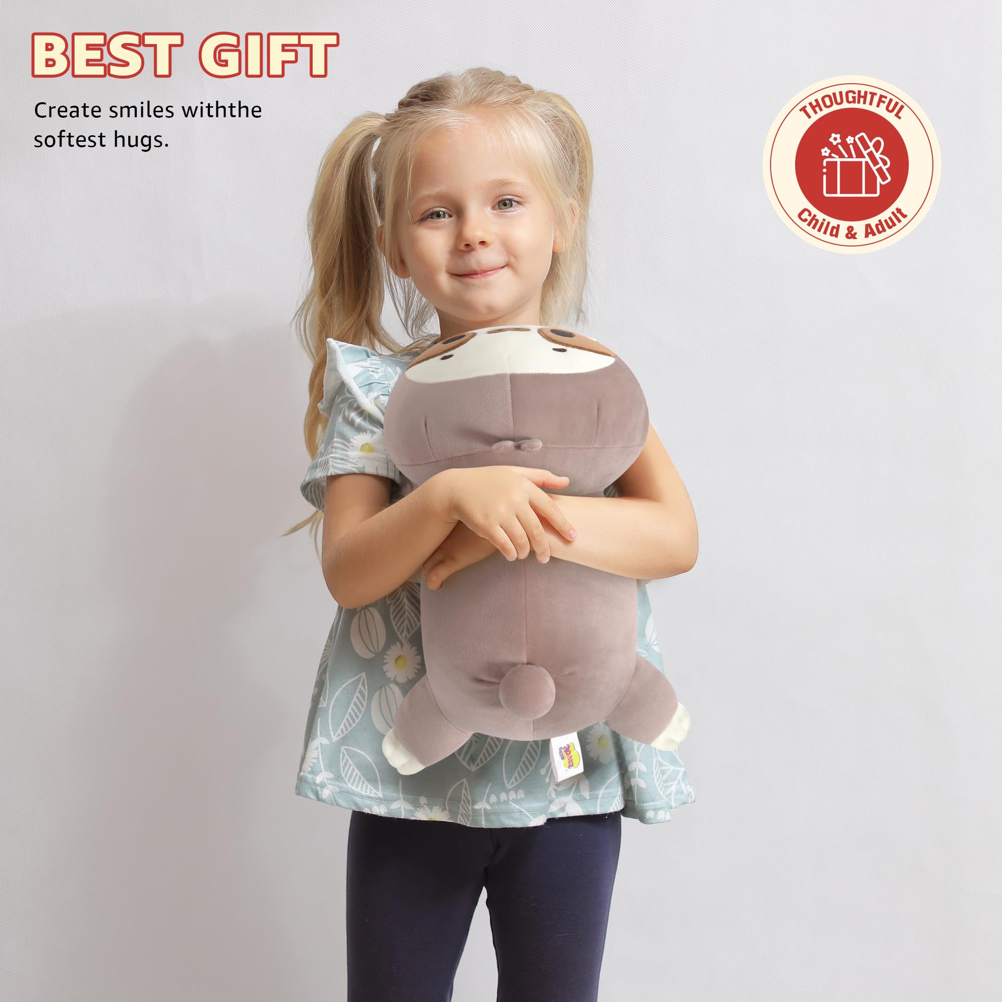 Onsoyours Original beschwertes Faultier-Plüsch, niedlich, 35,1 cm, 0,8 kg, umarmendes Faultier, weiches Sammlerstück, Plüschkissen, Spielzeug, Geschenk für Kinder und Erwachsene