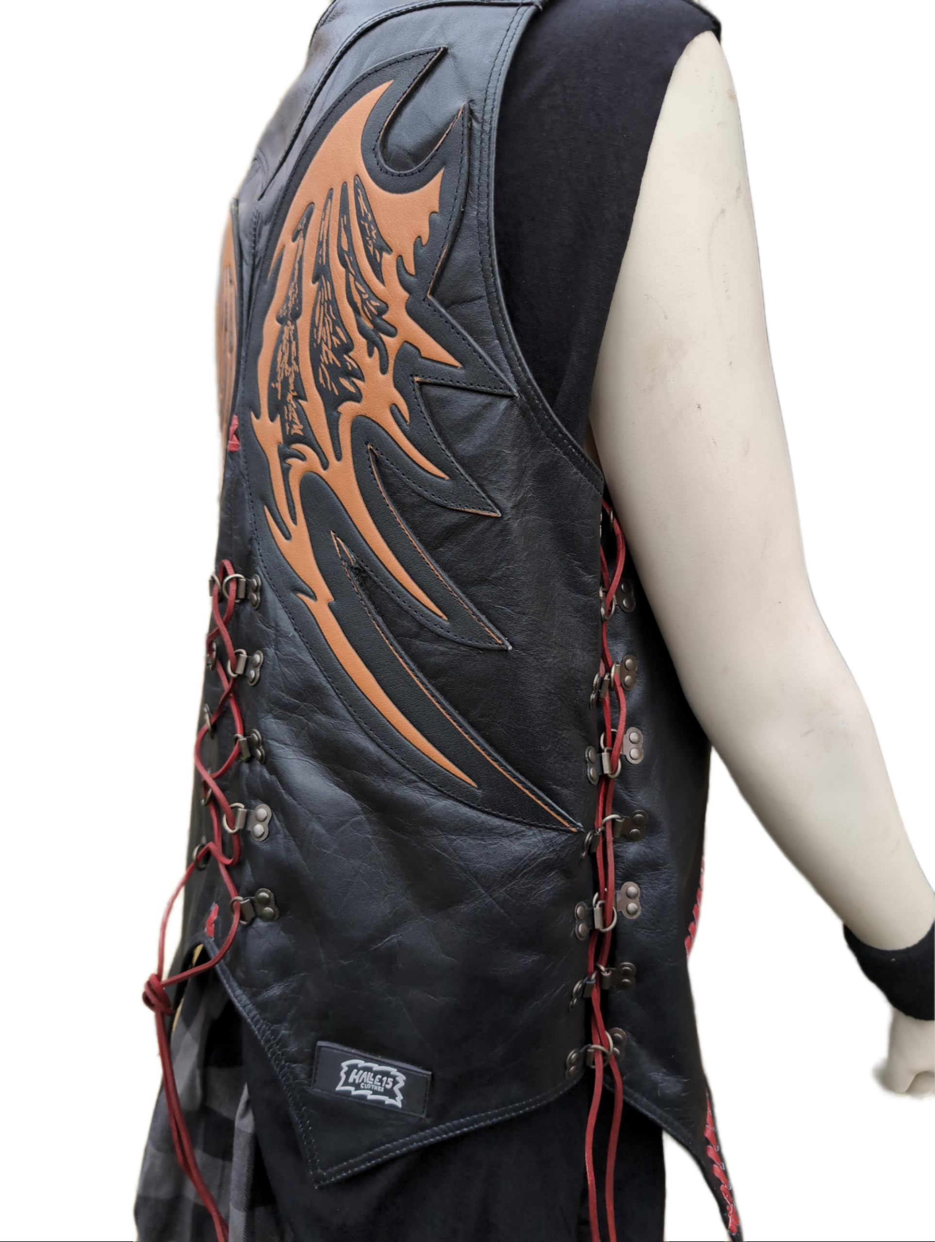Original Clothes - Lederweste - UNISEX! - Demon Wings Weste - Dämonen Flügel Weste