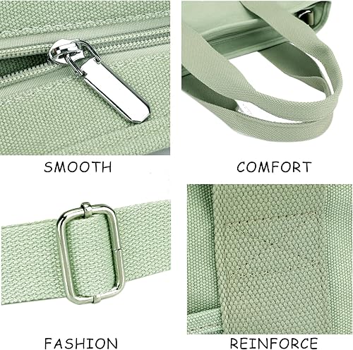 Miniatura 4 de Small Tote Bag with Zipper Large Tote Bag for Women,Canvas Crossbody Shoulder Bag Satchel Hobo Messenger Bag with Pockets