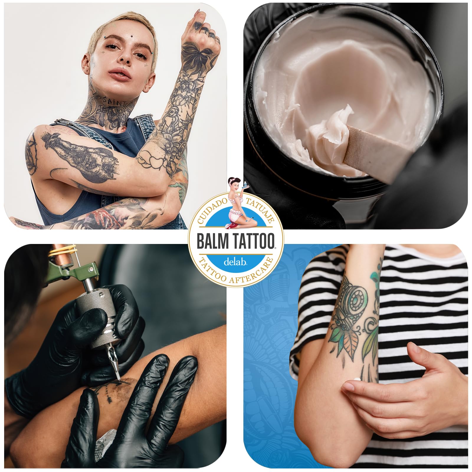 BALM TATTOO Dragon's Blood Butter 250 ml ohne Parfüm, vegan, feuchtigkeitsspendend während und nach dem Tätowieren, verengt die Poren, um starkes Ausbluten der Farben zu verhindern
