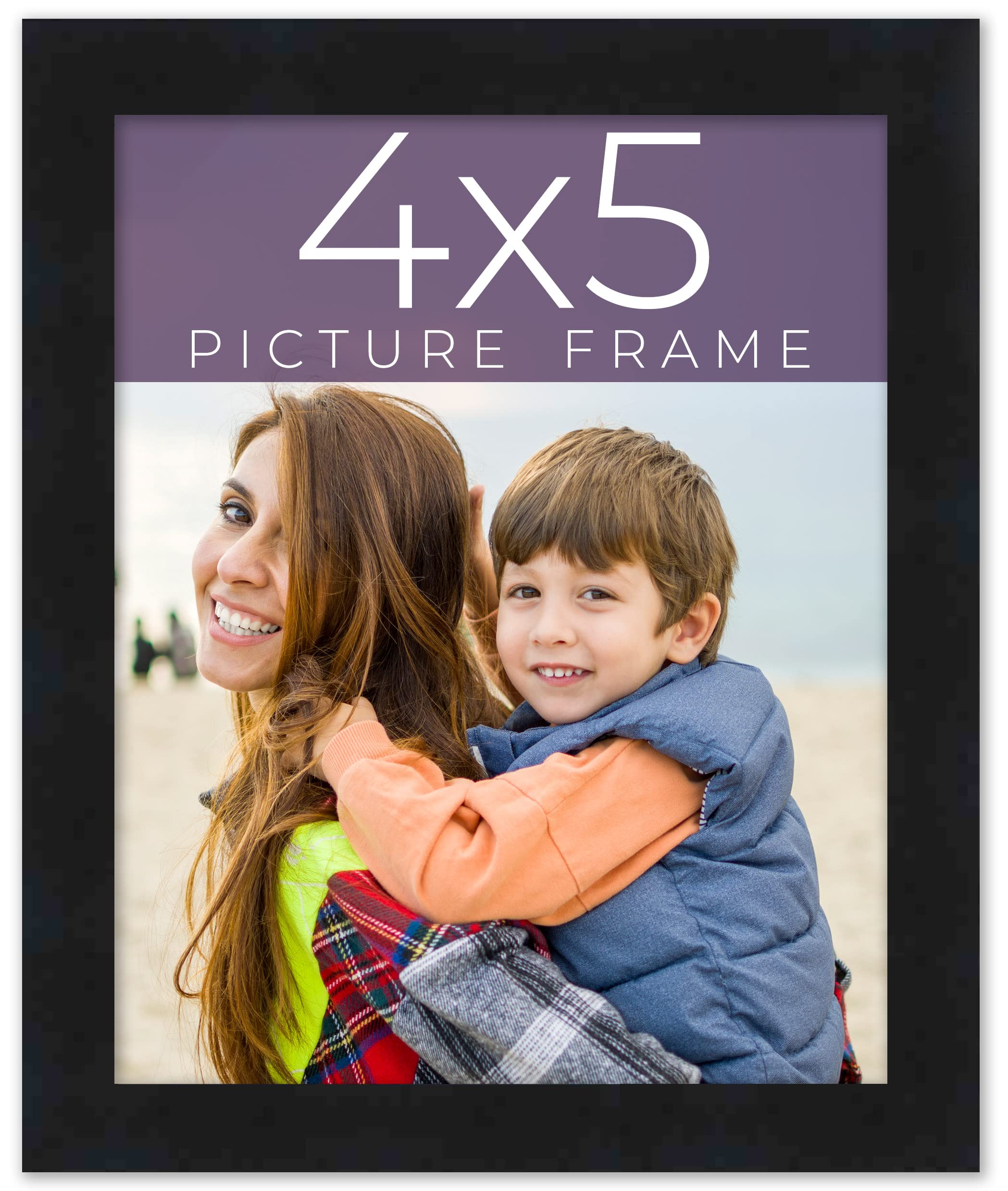 Amazon.com - 4x5 IN Frame Black Real Wood Picture Frame Width 0.75