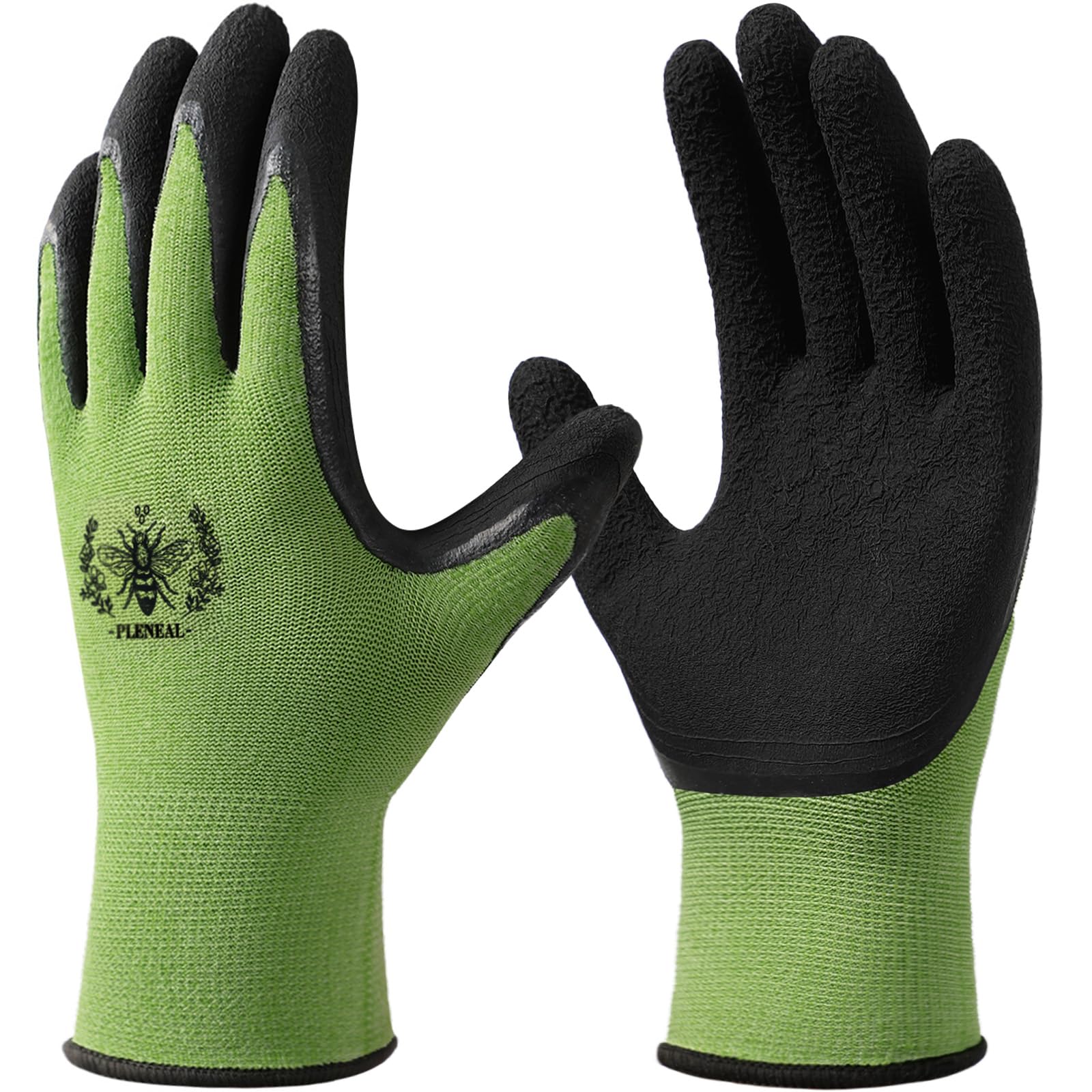 Pleneal Gardening Gloves for Women Men - 6/3 Pairs Garden Gloves with Grip, Latex Coated Working Glove, Medium Size