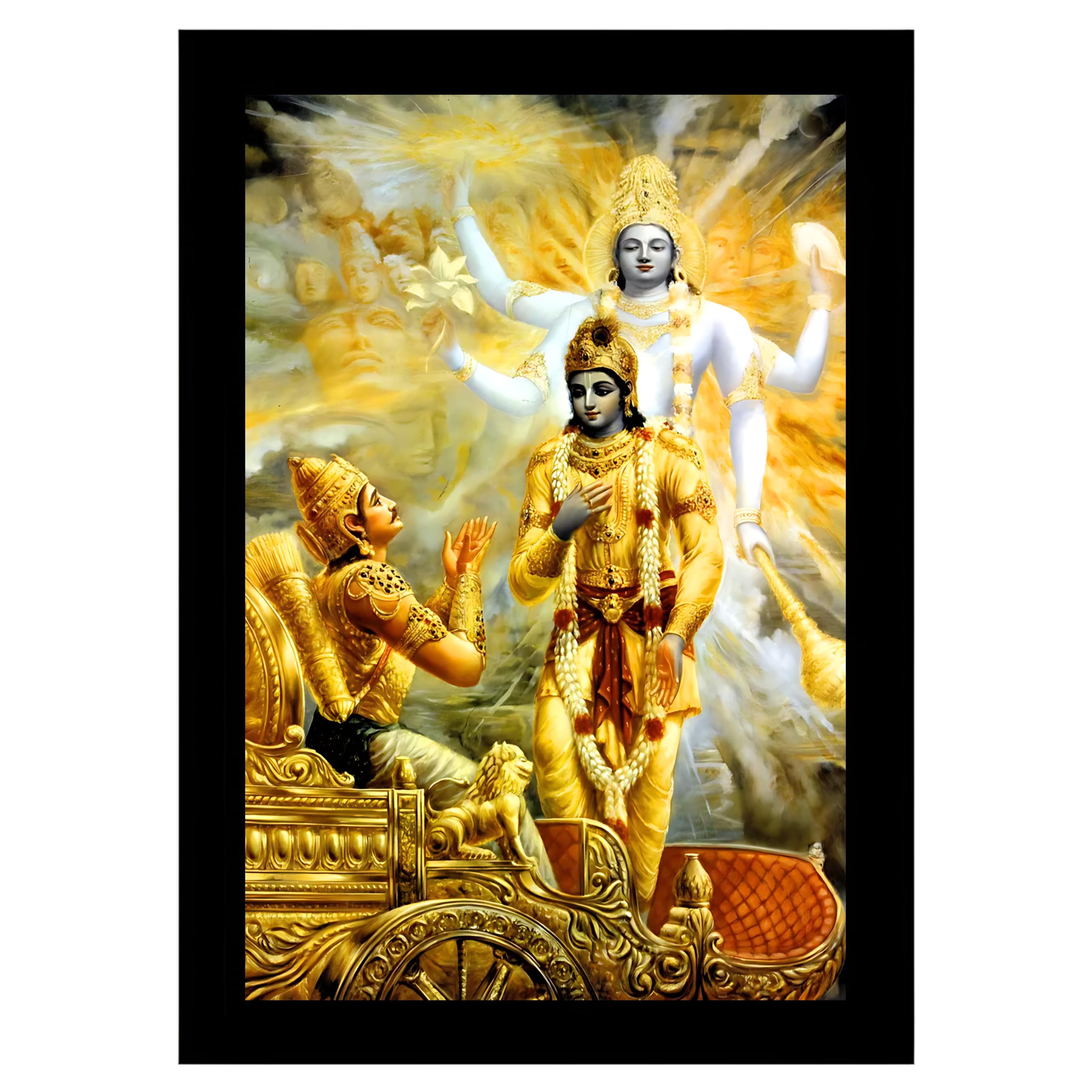 H and N Creations - Shri Krishna-Arjuna Samvad Photo Frame | Black Wooden Frame | Decorative Wall Art for Spirituality and Meditation, Home and Office Décor (9.5 x 13 Inch) (B0DCNVN4G9) Amazon Price History, Amazon Price Tracker