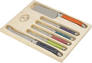 Laguiole Jean Dubost 97.366 Cheese Knife Set London in Box, 6 Pieces, ABS, Assorted Colours, 97366