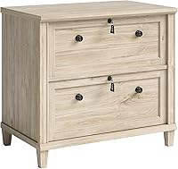 Sauder Hammond 2-Drawer Lateral File Cabinet with Lock - Chalk Oak, Secure Home Office Filing Storage