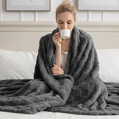 Miniatura 27 de Manta óxido de 50 x 70 pulgadas, forro polar suave y esponjoso, bonita y estética, perfecta para sofá, silla, cama, sala de estar y dormitorio, uso