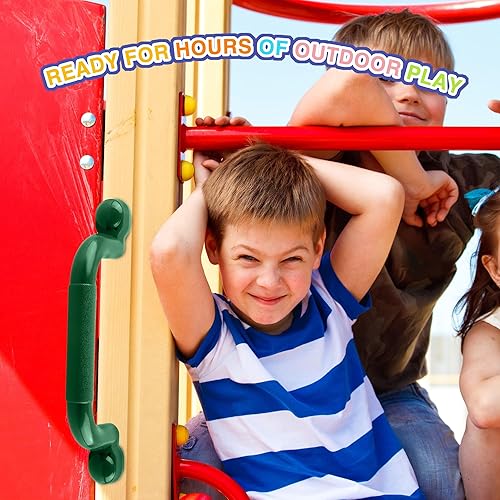 Miniatura 10 de Juego de 8 manijas de seguridad para patio de juegos infantiles, accesorios de columpio, agarres de mano de seguridad para juegos de casa de juegos,