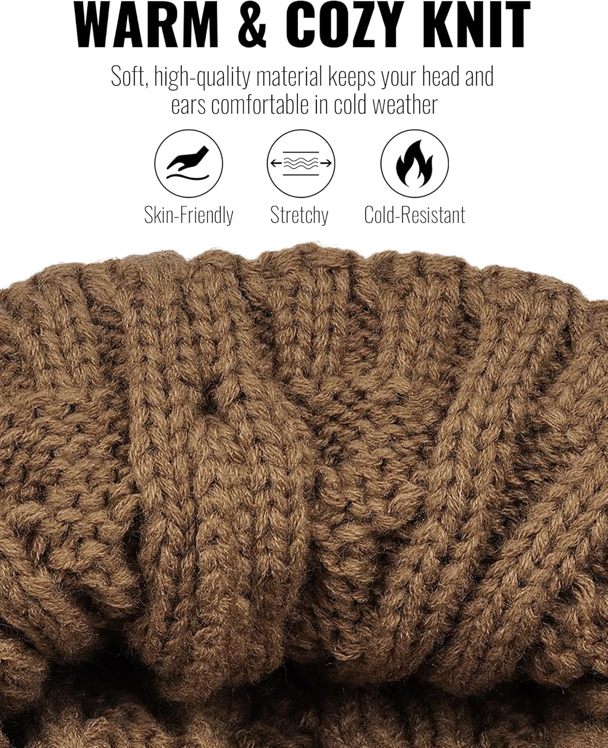 Clakllie Winter Visor Beanie Stretchy Cable Knitted Hats Stylish Skullcap Cold Weather Ski Snow Caps Cadet Newsboy Cap - Image 6