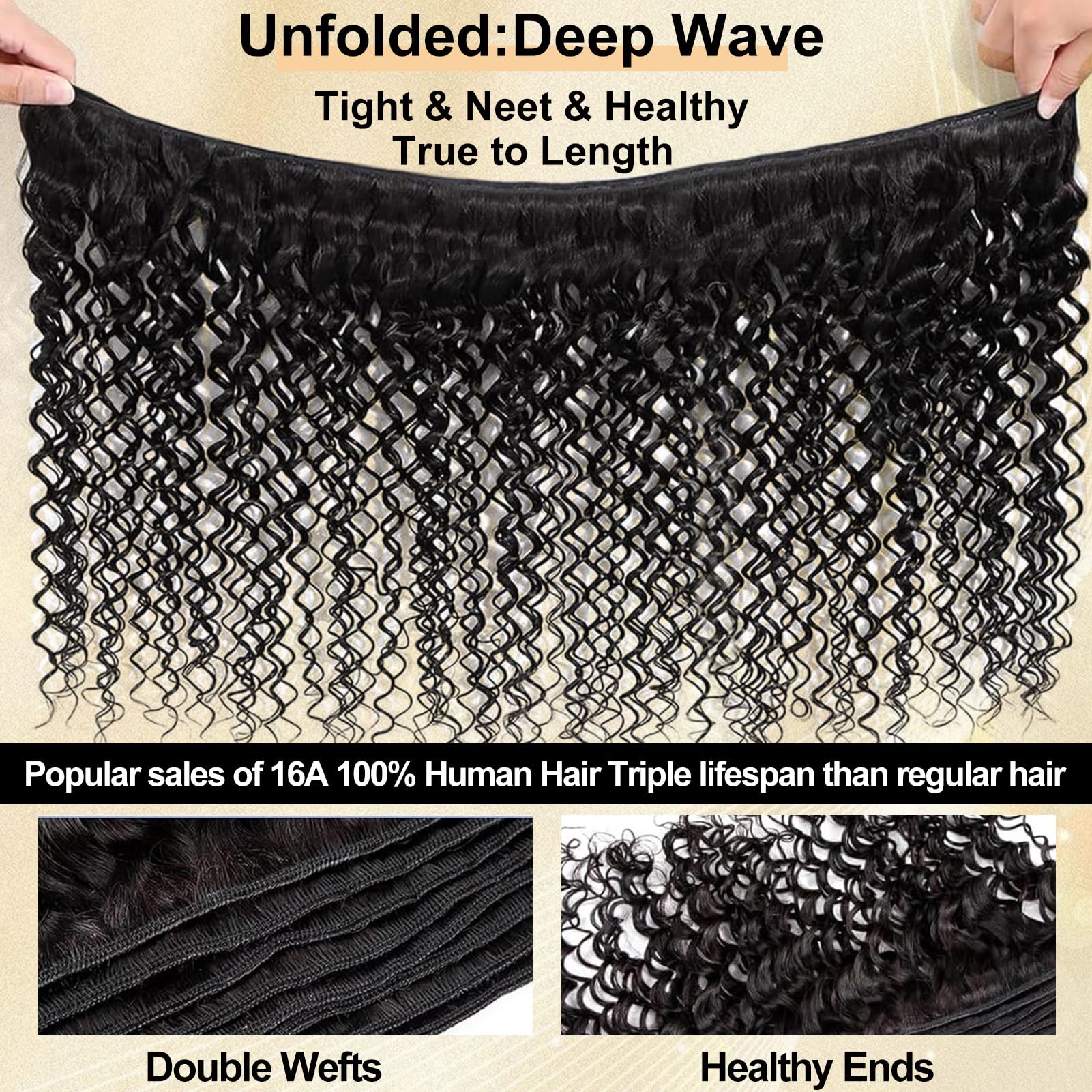 NWT, in original packaging 18” and 16” wavy 100% human hair extensions Body Wave Human Hair Bundles (16 18 20 Inch) - Brazilian  main image 4