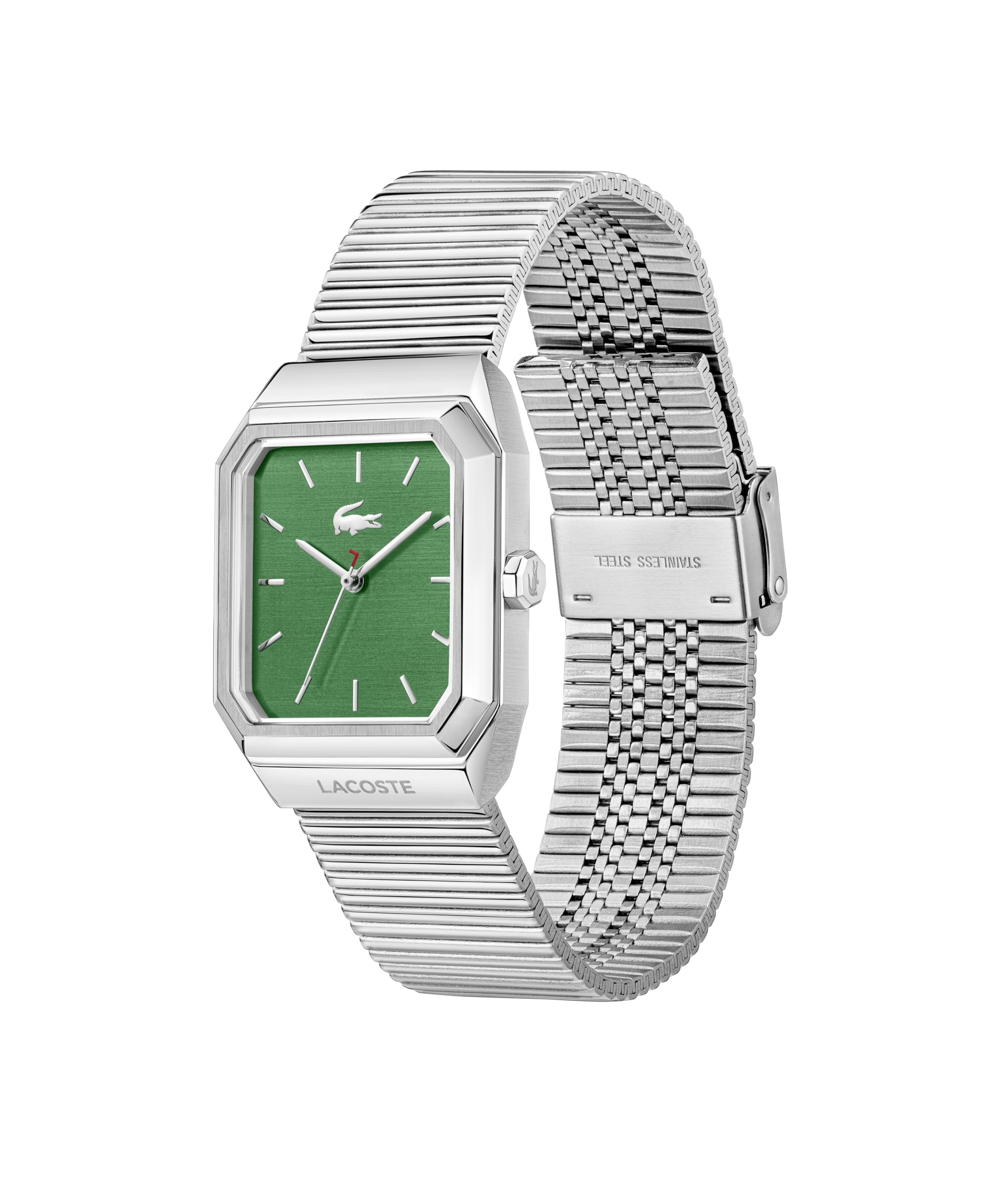 Lacoste Rene 2011523 - Reloj de Tres Agujas para Hombre con Brazalete de Acero Inoxidable Plateado