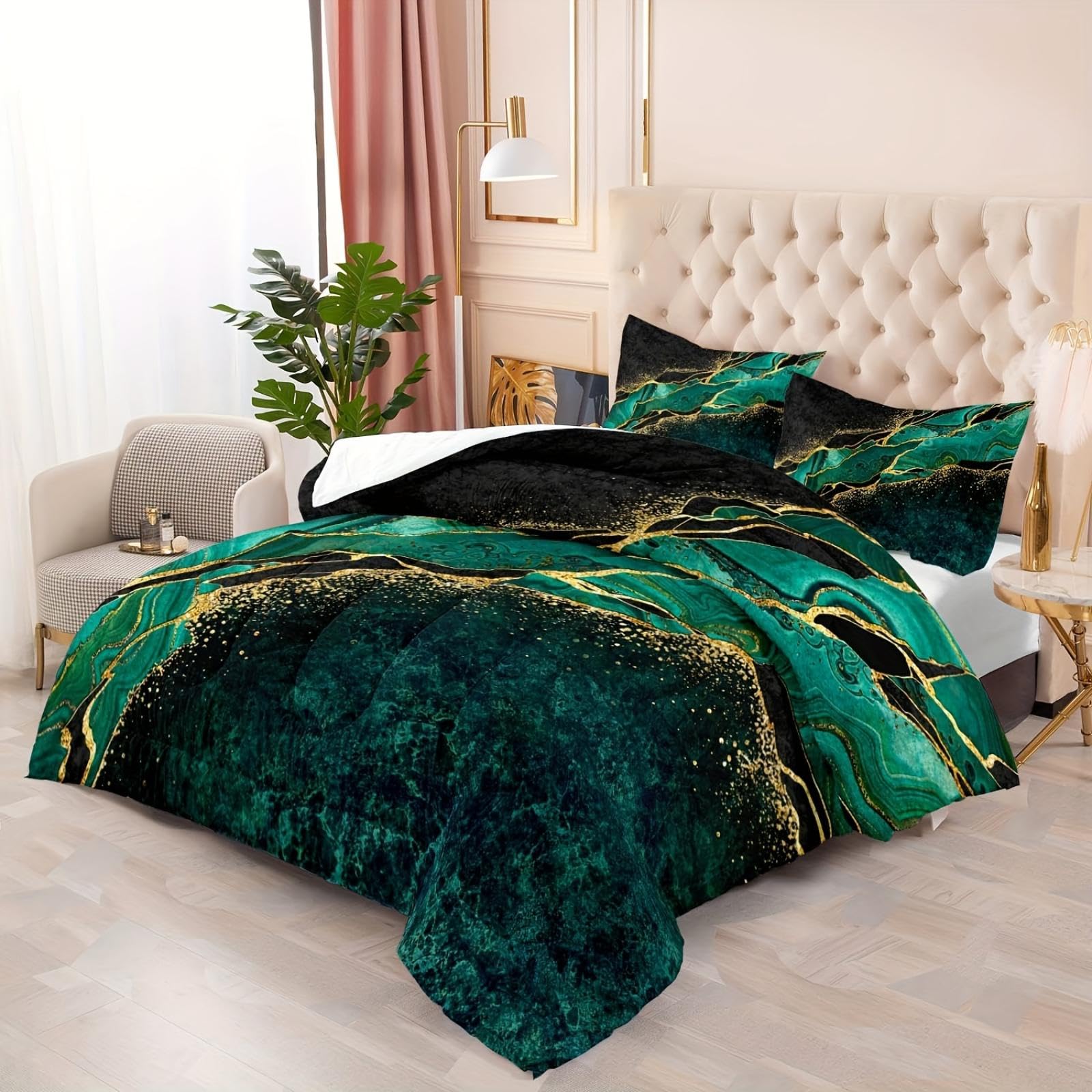 Couette de chambre à coucher marbre bleu sarcelle pour sublimer vos nuits