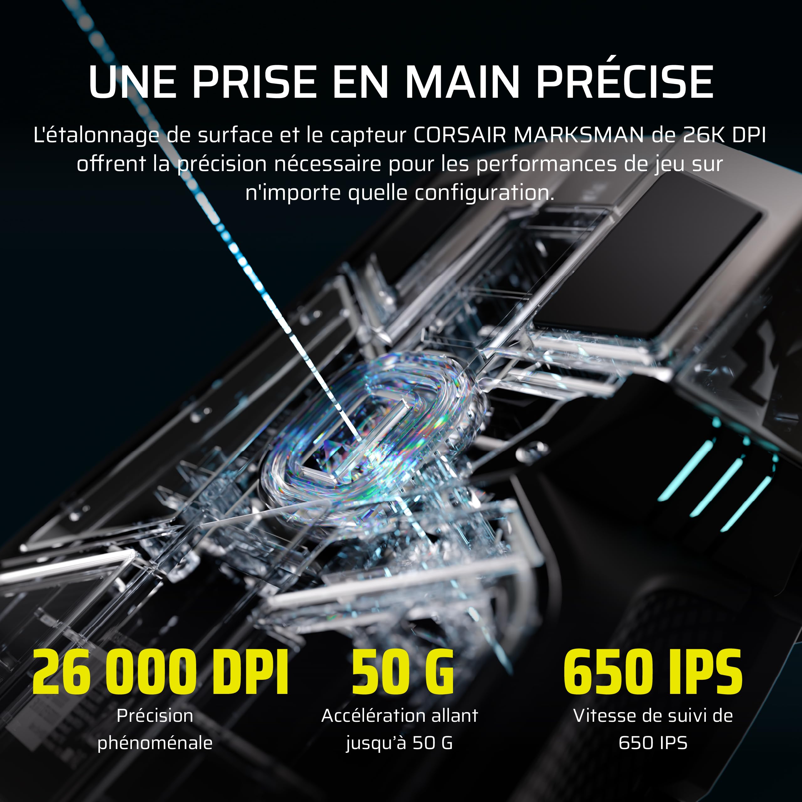 Corsair IRONCLAW Wireless SE (2026) Souris Gaming – Noir | 26 000 DPI, Forme Ergonomique pour Les Grandes Mains, 10 Boutons Programmables, pour MOBA, FPS, MMO