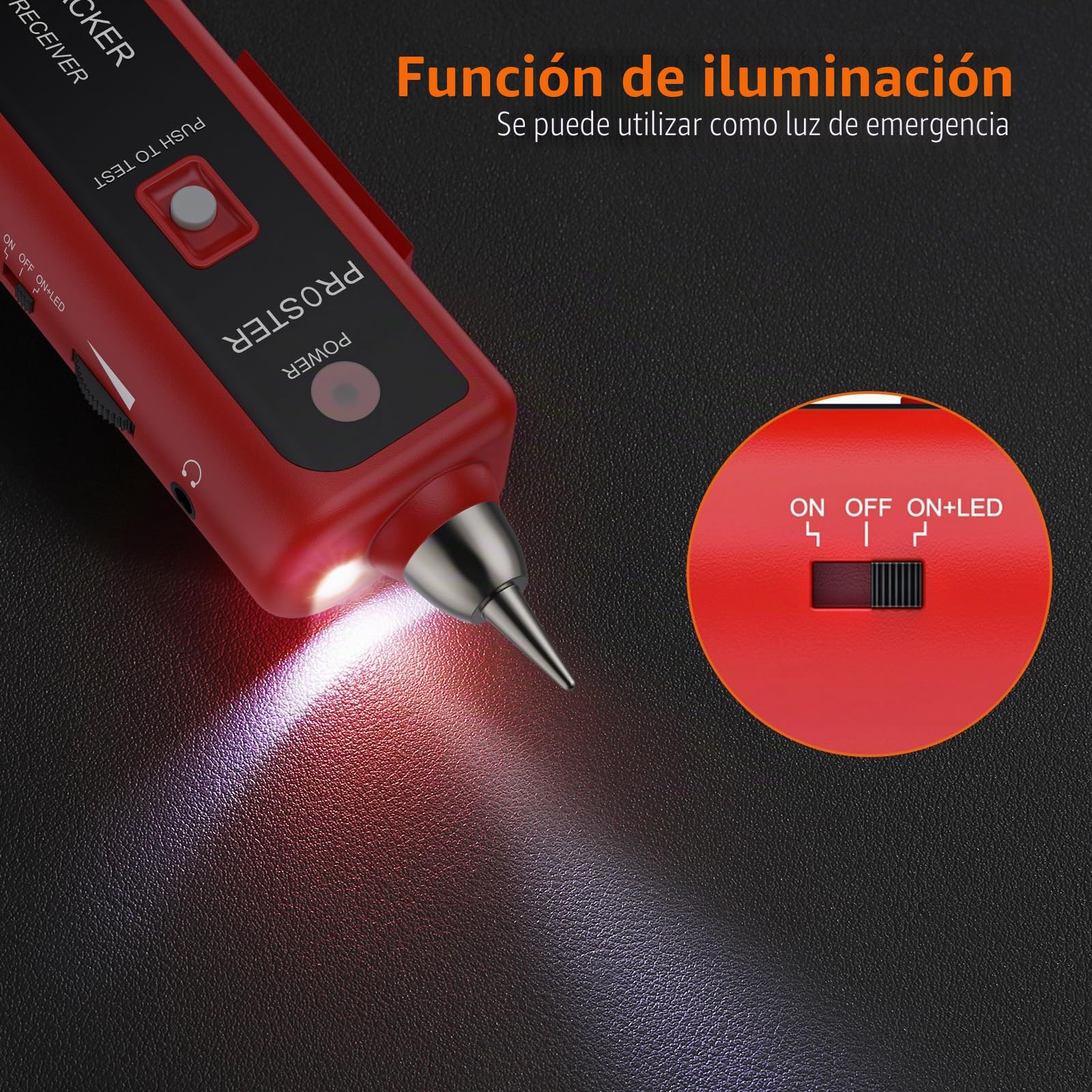 Proster Comprobador de Cables RJ45 RJ11 con Pelacables Tester de Cables de Red con Auriculares Rastreador de Cables para Cables LAN Ethernet RJ45 RJ11 Líneas Telefónicas-Rojo