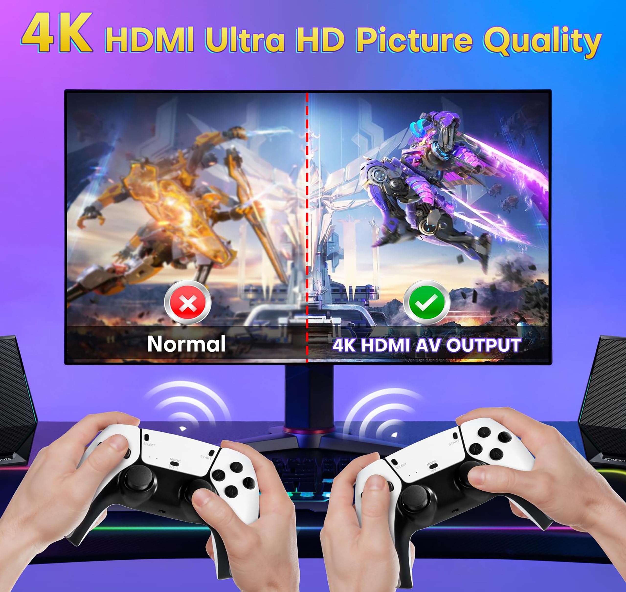 dadeerhe Retro Game Stick, Classic Video Games, 20,000+ Games and 23 Emulators, Upgraded Dual 2.4G Wireless Controllers, Plug and Play TV Retro Gaming — view 2