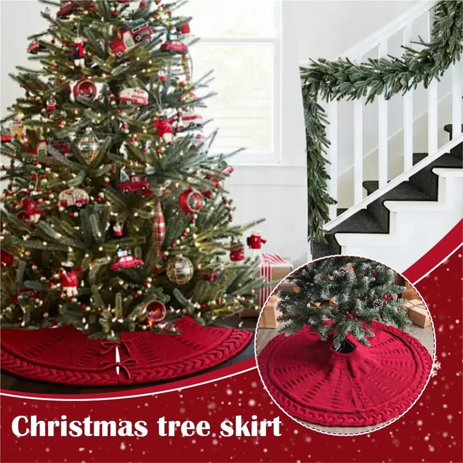 Copri Albero Gonna for albero di Natale lavorata a maglia
