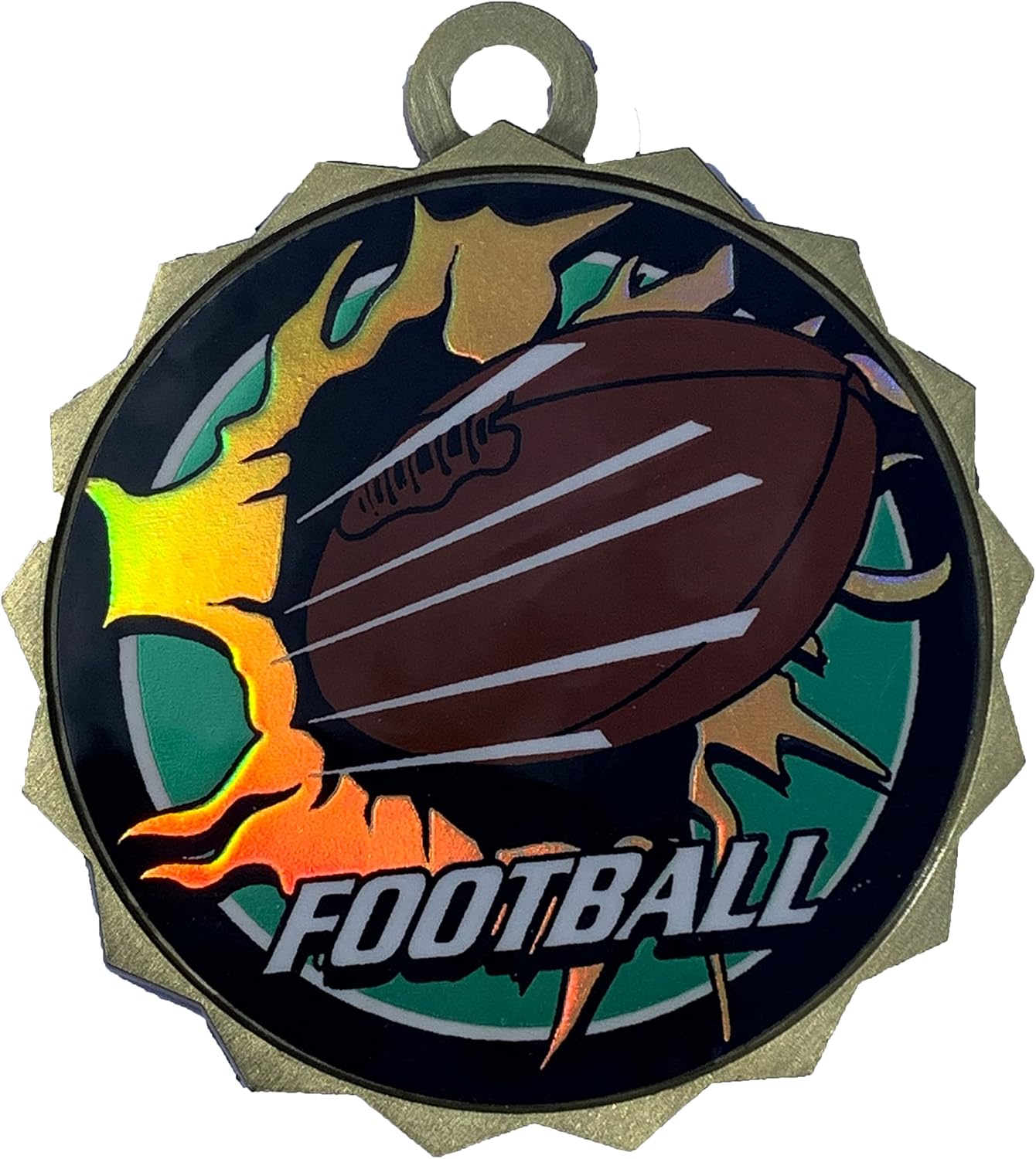 10 Pack Large 2.25 Inch Football Medals Trophy Team Award with Neck Ribbons Blast