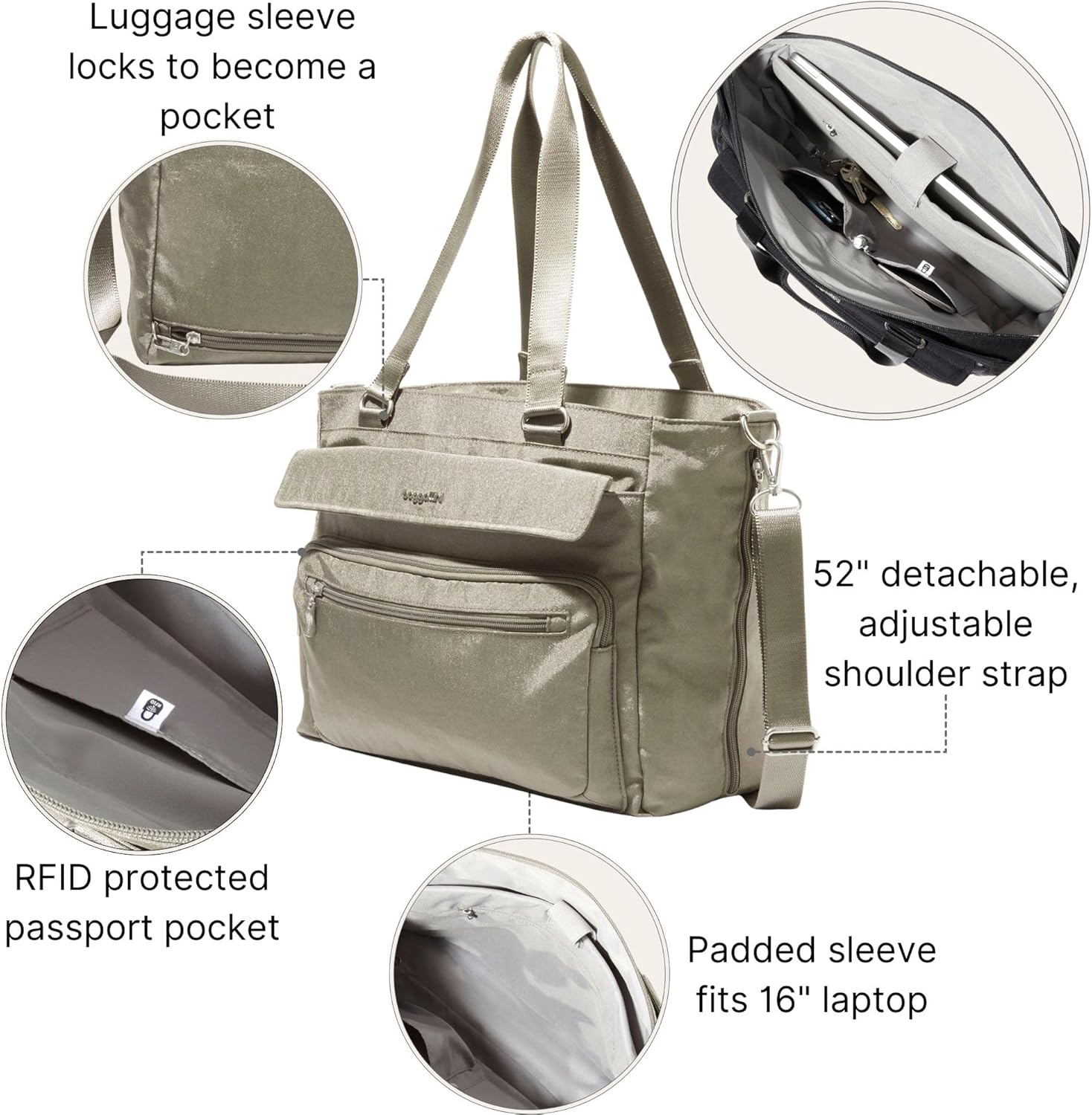 Baggallini womens Modern Laptop Tote - Image 3