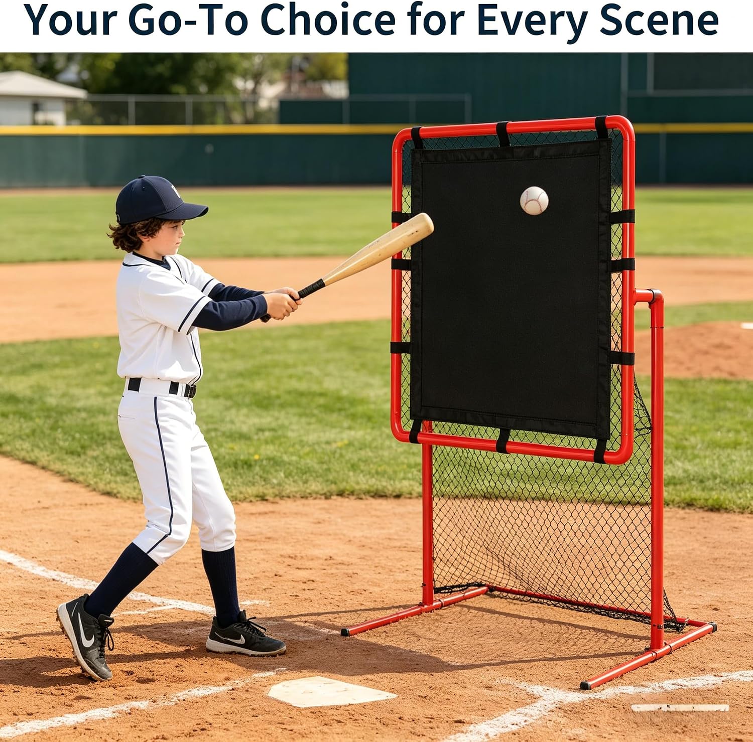 Baseball Strike Zone, Strike Zone Goal for Pitching Practice, Pitching Training for Plastic Balls，Compatible with Ball & Blitzball, Training Aim Net with Hit Zone, Portable Strike Goal for Base