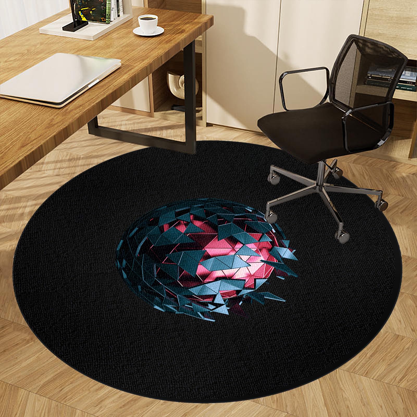 Tappeto Sedia Gaming Rotondo Tappeto Gaming Pavimento 100 cm Tappeto Sedia Ufficio Antiscivolo Tappeto sotto Scrivania Tappetino per Sedia a Rotelle Tappeto per Sedia per Casa e Ufficio