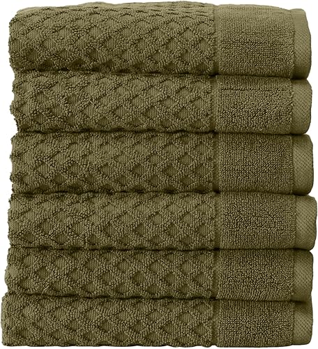 Miniatura 1 de Great Bay Home - Toallas de mano 100% algodón, 6toallas de baño suaves para manos, altamente absorbentes y de secado rápido, colección Grayson