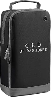 Flox Creative Black Sports Shoe Bag C.E.O Of Dad Jokes Vertical Print