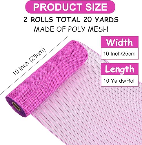 Vista 92 de TONIFUL 2 rollos de cinta de malla decorativa amarilla de 10 pulgadas, malla de tela con papel de aluminio para suministros de corona, corona