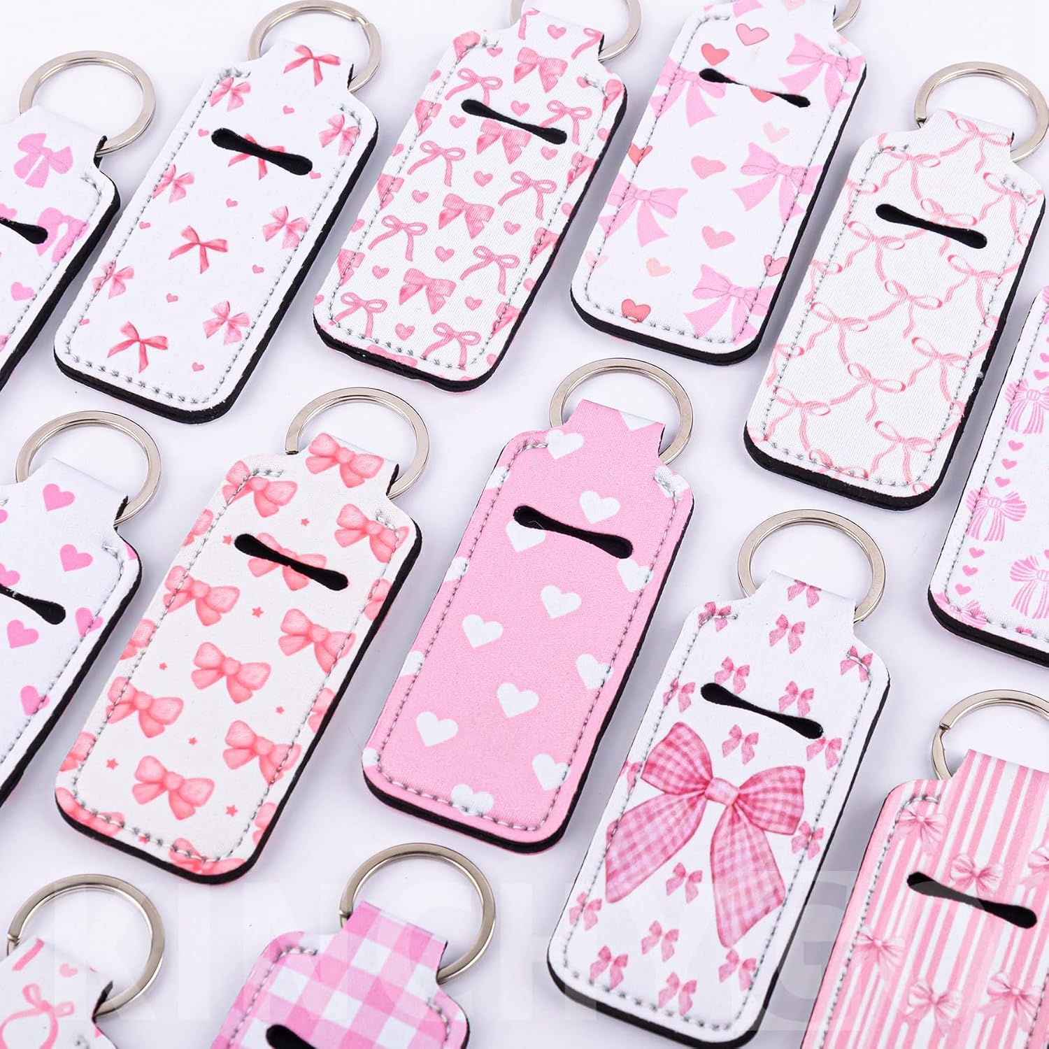 30 Pack Bowknot Pattern Lipstick Keychains Holder Bulk image 4