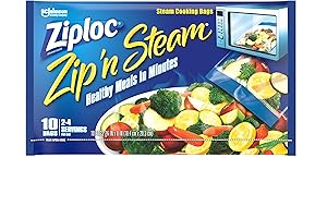 Ziploc Steam Bags Zip 'n Steam Food Storage Bags for Meal Prep