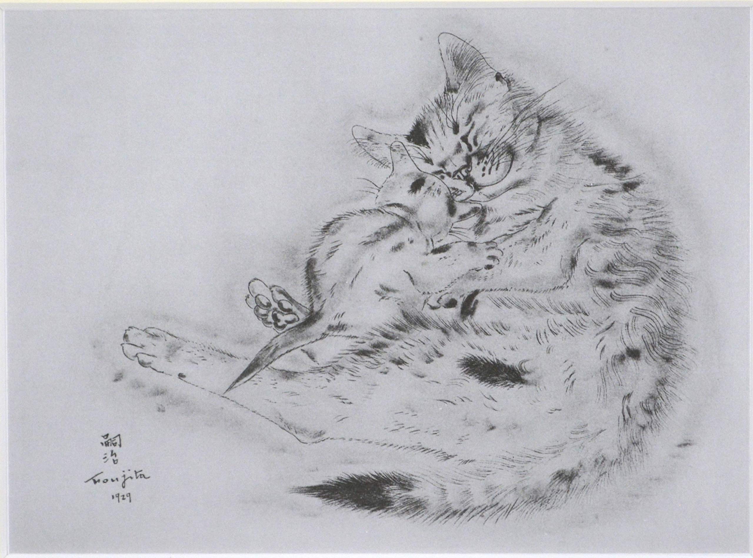 Amazon | 藤田 嗣治 『アオラ【猫の本】』絵画 版画 猫 挿絵本