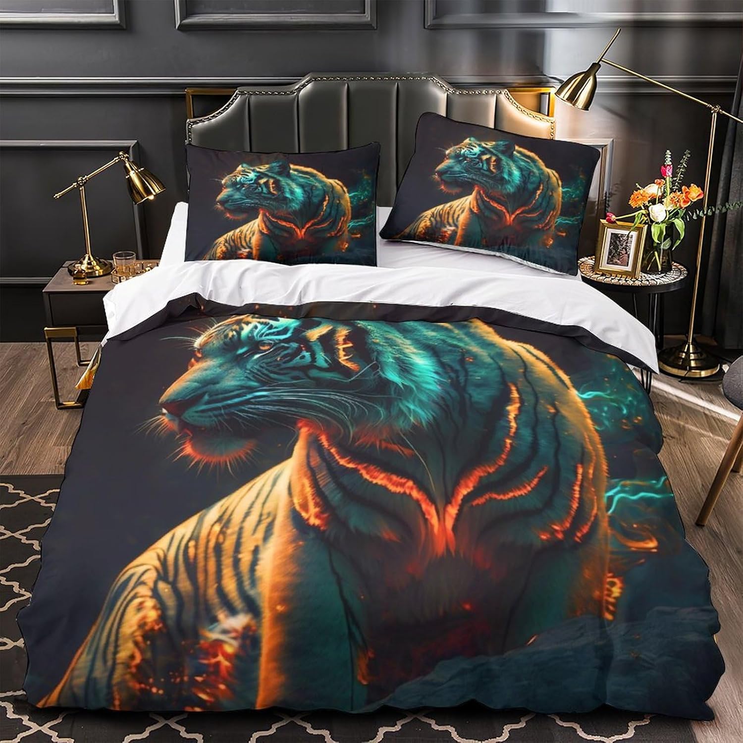 Printed Quilt Cover 3D Print Pillow Cases Bedding Set Soft Easy Care Bedding Quilt Cover Set Quilt Cover Children Room Decor 2 Pillowcases Twin（173x218cm）