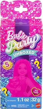 Barbie Party Unboxed Chelsea doll set, Glam Party series 6 surprise, including pet and color change (styles may differ), JFY04