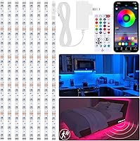 maylit 13ft RGB Motion Sensor Under Cabinet Lights Kit - 8PCS LED Strips, App/Remote/Music Sync, Color Changing for Kitchen Cabinets, Shelves