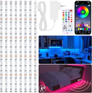 maylit 13ft RGB Motion Sensor Under Cabinet Lights Kit - 8PCS LED Strips, App/Remote/Music Sync, Color Changing for Kitchen Cabinets, Shelves