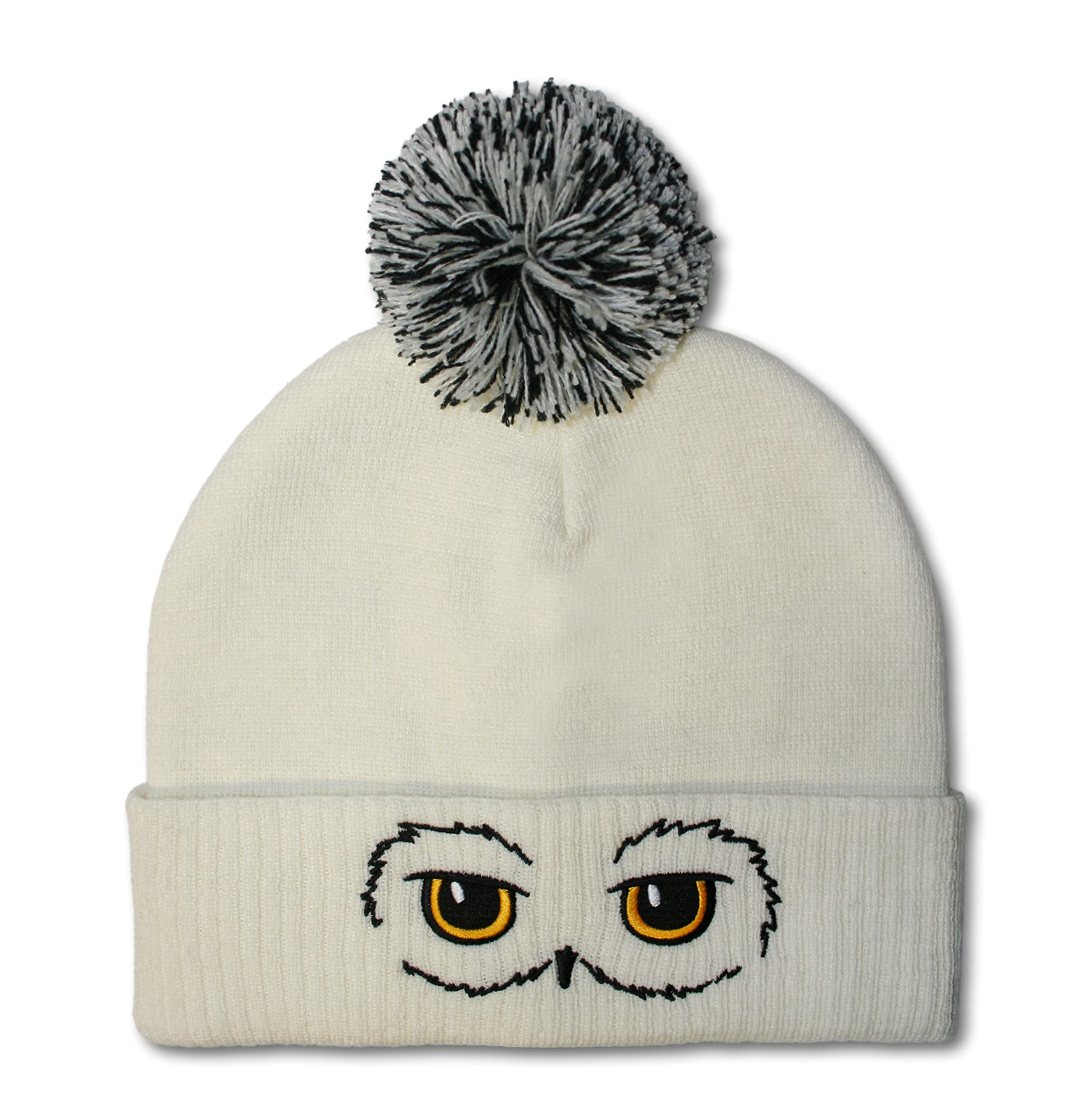 Logoshirt®️ - Harry Potter - Hedwig - Pompom Beanie - Men & Women - Embroided White
