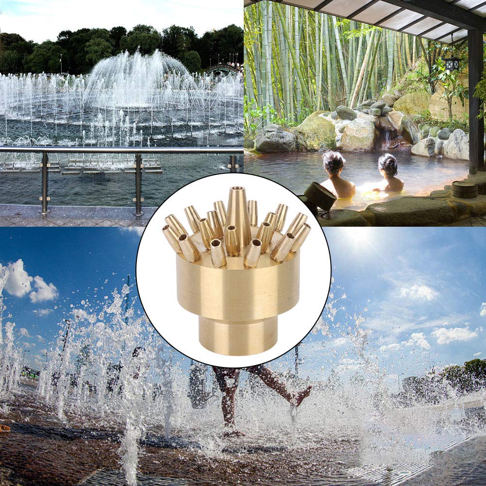 Ugello per Fontana, Ugello per Fontana con Filettatura Femmina G1-1/2 da 46 Mm, Testina di Spruzzo D'acqua a Getto Regolabile in Acciaio Inossidabile, Testina di Spruzzo D'acqua