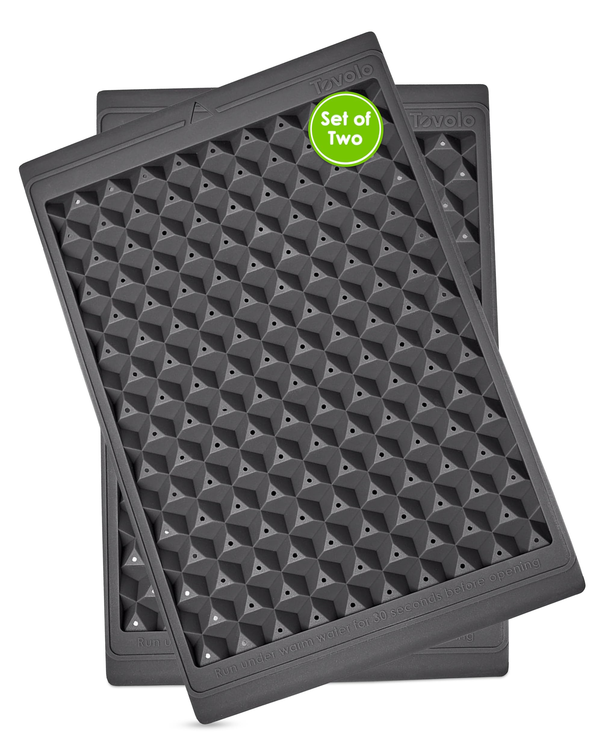 Tovolo Twist & Release Mini Ice Tray Set of 2 – BPA‑Free Silicone Trays, 150 Mini Cubes Each, Comes with Storage Bin & Ice Scoop, Dishwasher Safe, Compact, Stackable & Leak‑Proof