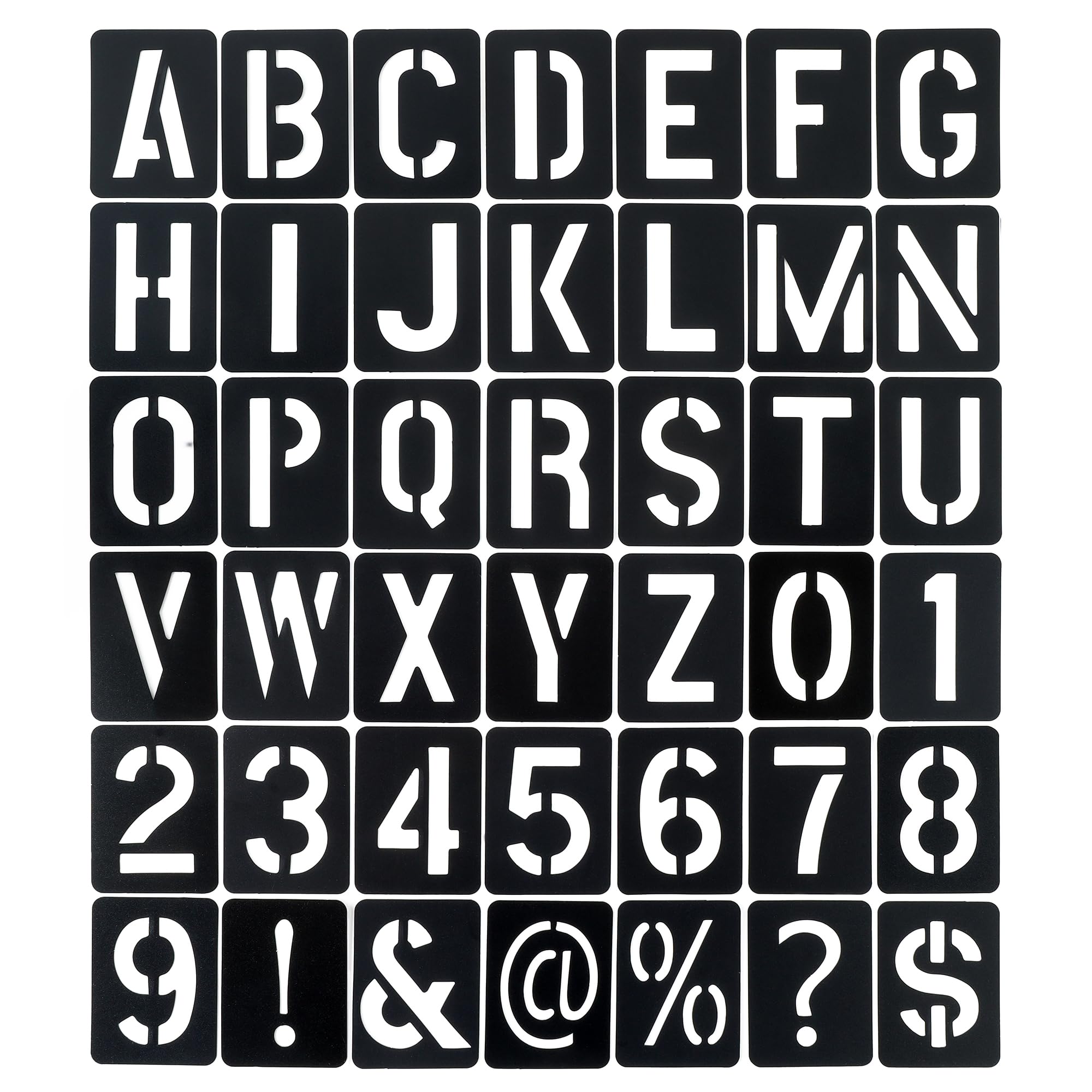 Plantillas de letras y números de 5 cm, 42 plantillas de plástico reutilizables para pintar en madera, pared, tela, roca, señalización, pizarra, decoración de manualidades