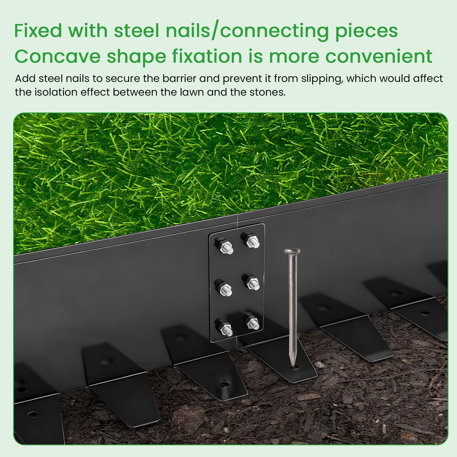 5 Piezas 1m Acero Galvanizado Borde Jardín, Sólido Duradero Césped Borde, 10cm Alto Borduras Jardin para Jardín Escaleras Césped y Caminos (Negro)