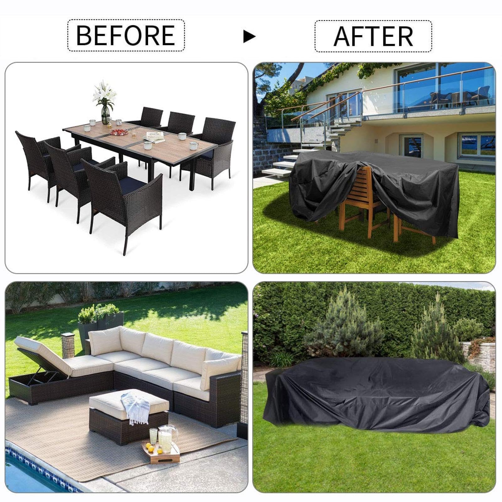 Housse De Protection Salon De Jardin 275x215x70cm Housse Pour Meubles De Jardin - Housse Salon De Jardin Bâche Salon De Jardin Imperméable Housse De Meuble Pour Tables De Jardin, Chaise, Canapé