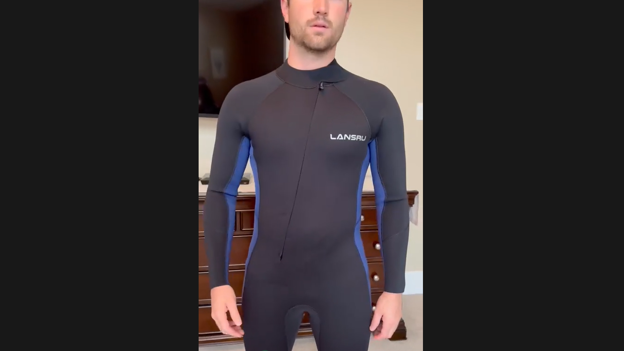Amazon.com: Lansru Men Wetsuit, 5/4mm Upgrade CR Neoprene Wetsuits