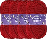 Vista 58 de JubileeYarn Chunky Melody - Hilo para tejer 100g/madeja, mezcla de lana gruesa, color maíz naranja - 2 madejas