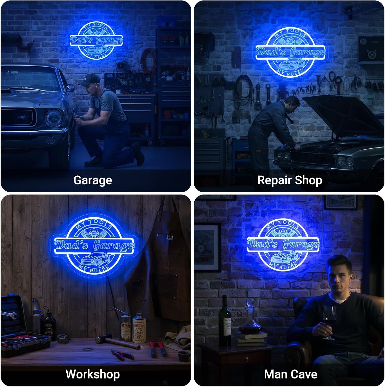 Dad's Garage Neon Sign for Father's Day Birthday Gift 12''x9'' image 4