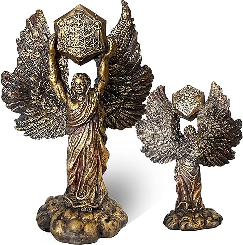 Escultura de ángel, decoración de alas doradas, estatuas de bronce, adornos de resina para el hogar, figuras de arte coleccionables, hechas a mano,