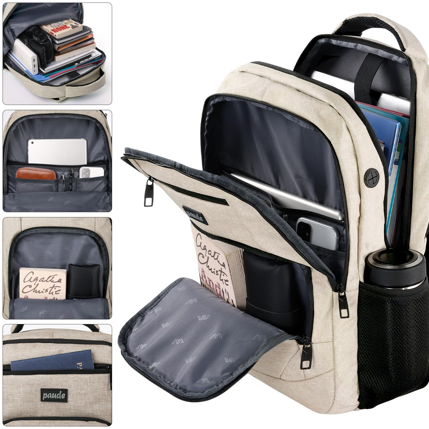 Paude Backpack School,17.3 Inch Travel Laptop Backpack,Bookbag Amazon.com: Paude 17 inch Travel Business Backpack for Men  main image 2