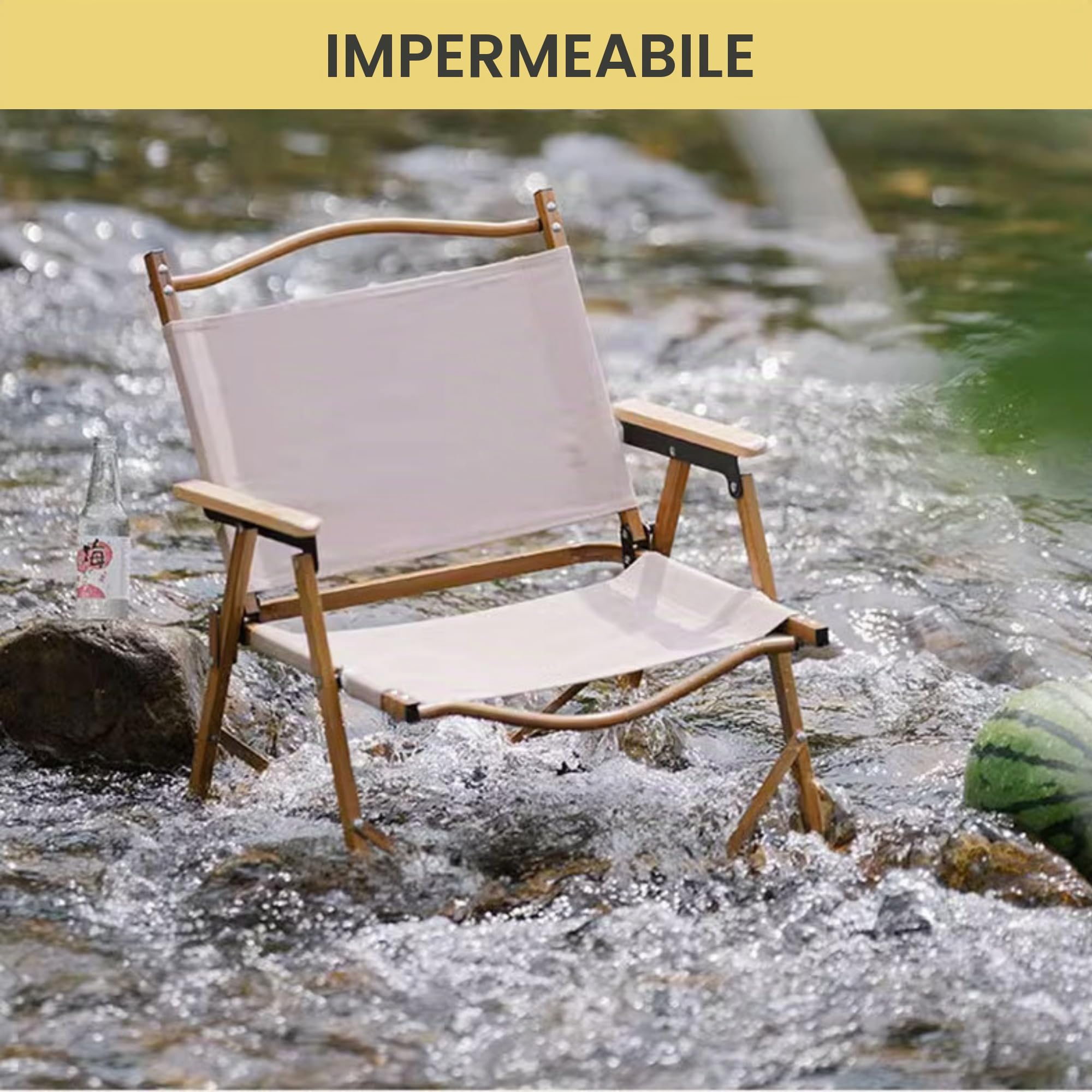 MAGIC SELECT Sedia da campeggio pieghevole. Sedia da campeggio in alluminio. Sedia da picnic in metallo. Sedia da spiaggia, glamping, giardino, barbecue, viaggio, escursionismo, fiume.(75x45x47cm)